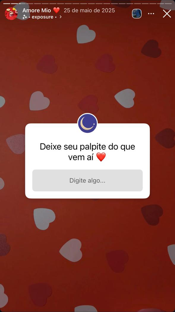 Arte para a campanha Amore Mio nas redes sociais da Candela Luna