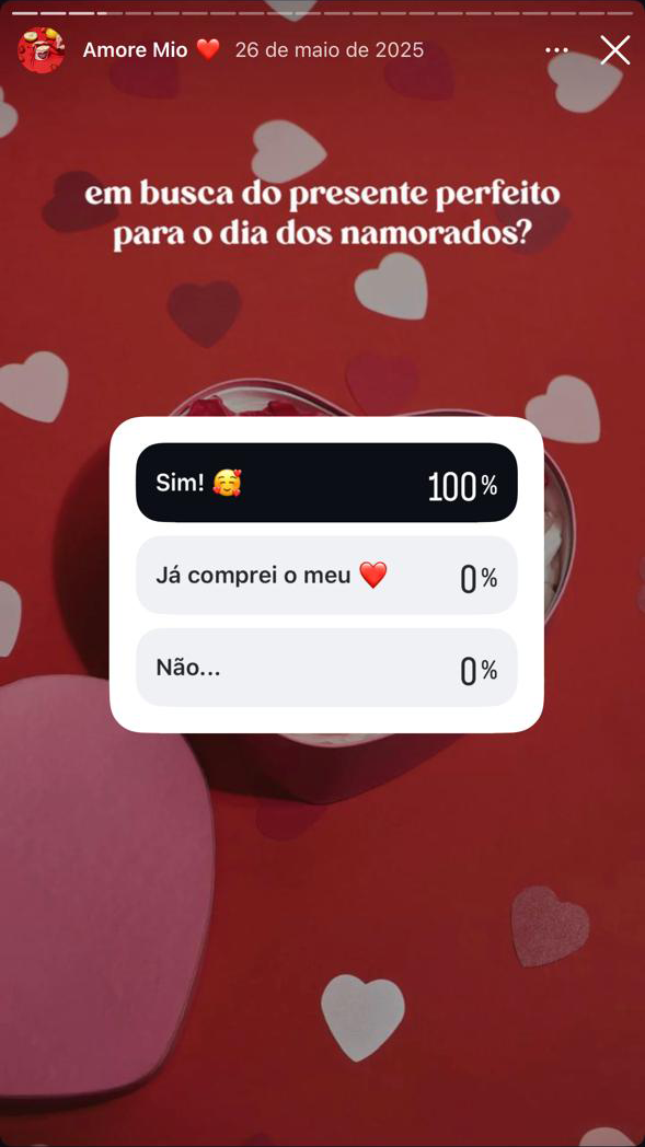 Arte para a campanha Amore Mio nas redes sociais da Candela Luna